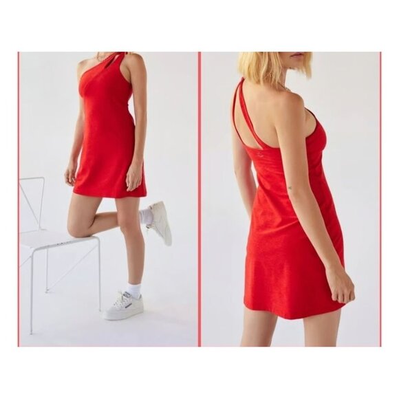 Beyond Yoga Spacedye Lost Your Mind One Shoulder Dress Electric Red Small - Picture 1 of 5